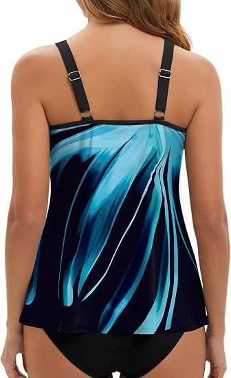 Immagine di Blue And Black Women'S Tankini Top 3