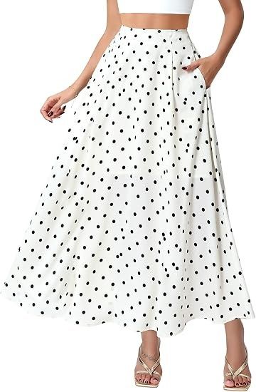 White Polka Dot Midi Skirt image 2