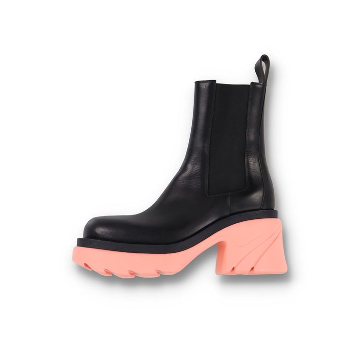 Bottega Veneta Flash Black Pink Leather Ankle Boots image 1