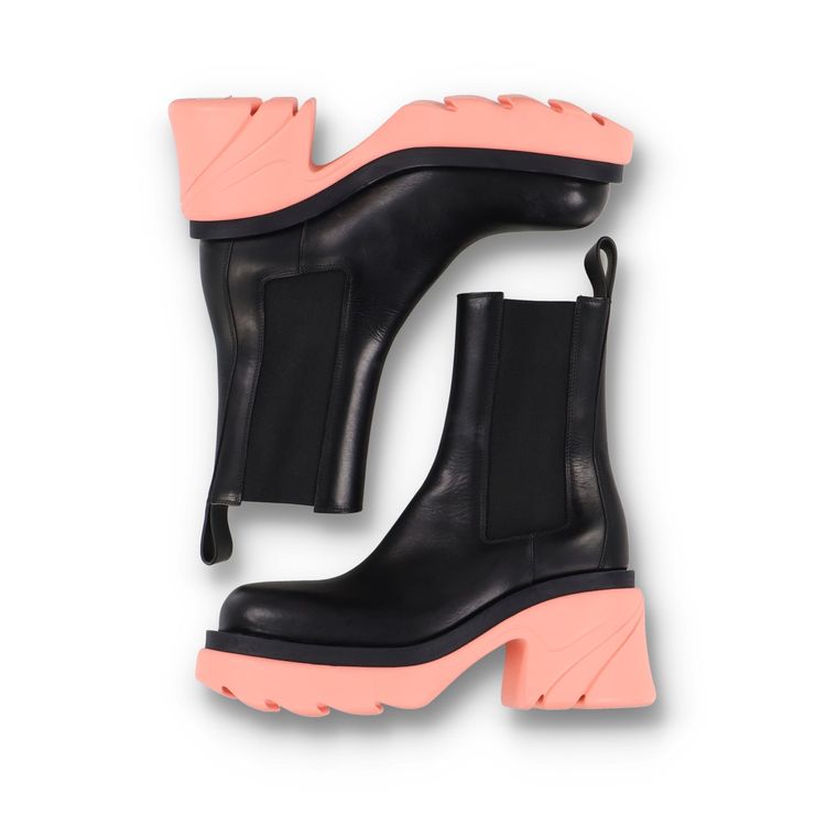 Bottega Veneta Flash Black Pink Leather Ankle Boots image 5
