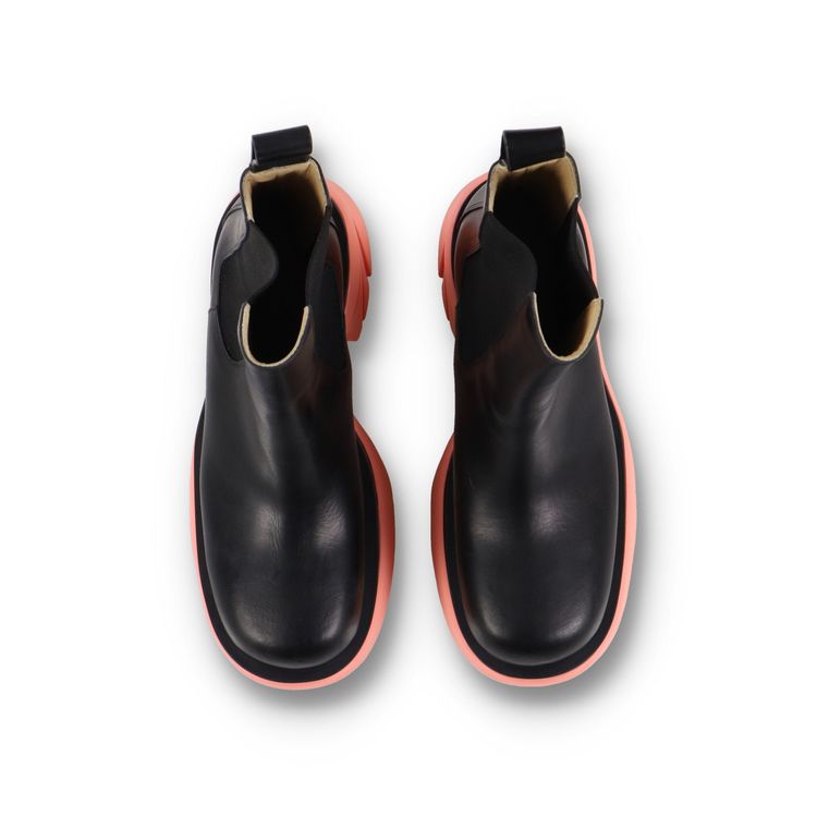 Bottega Veneta Flash Black Pink Leather Ankle Boots image 10