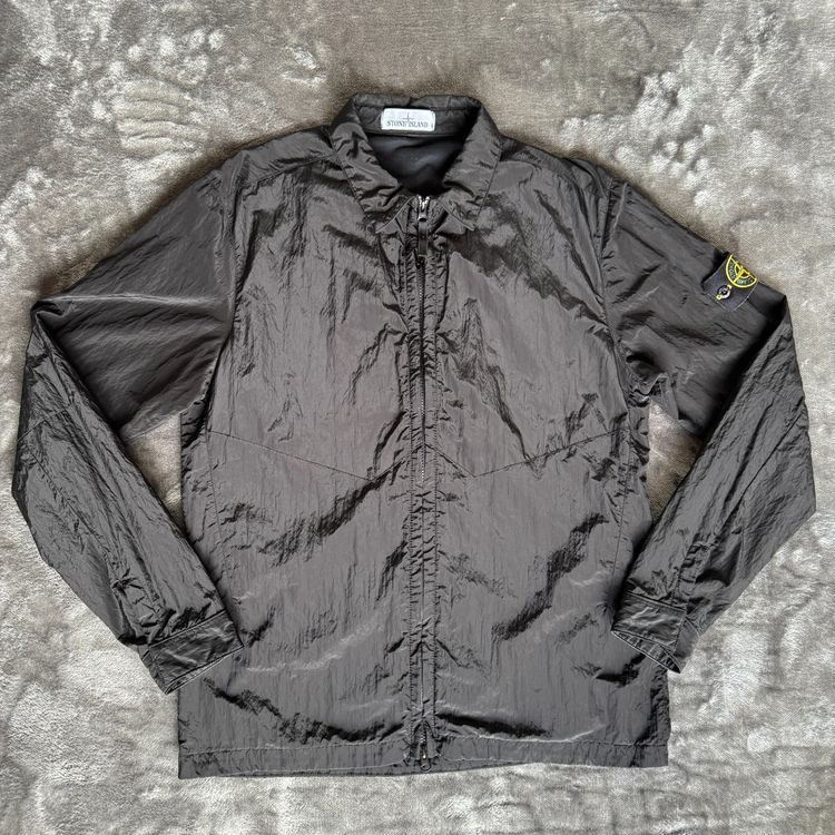 Authentic Stone Island Black Nylon Metal Lined Overshirt - Large