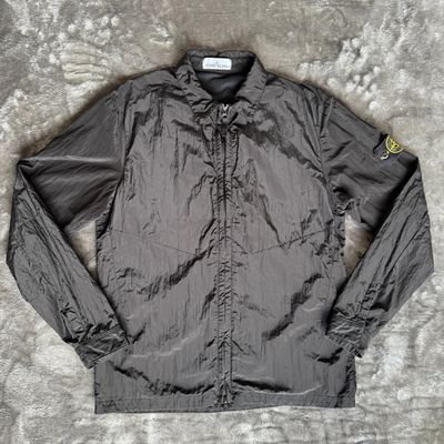 Authentic Stone Island Black Nylon Metal Lined Overshirt - Large