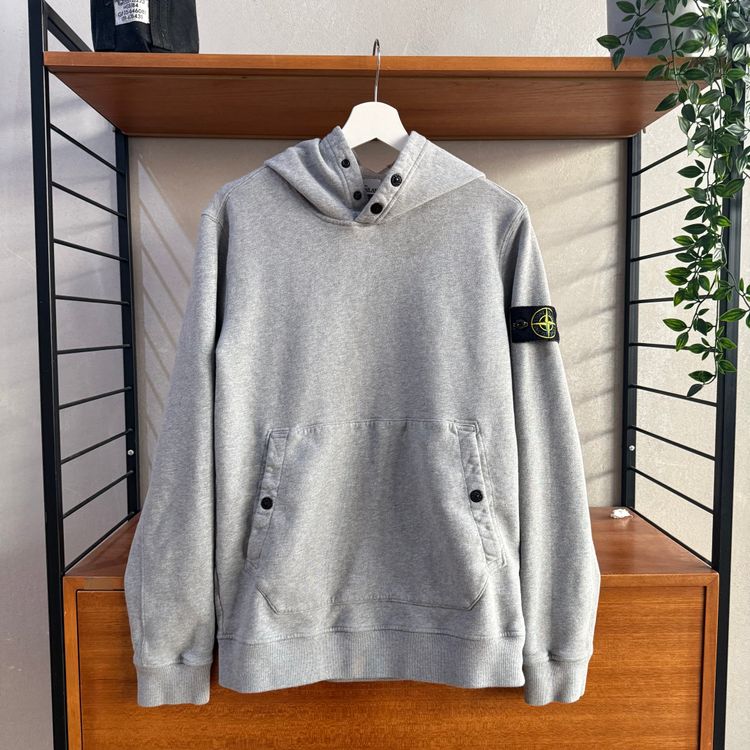 Stone Island Button Up Popover Hoodie | Grey | Medium P2P 21 image 1