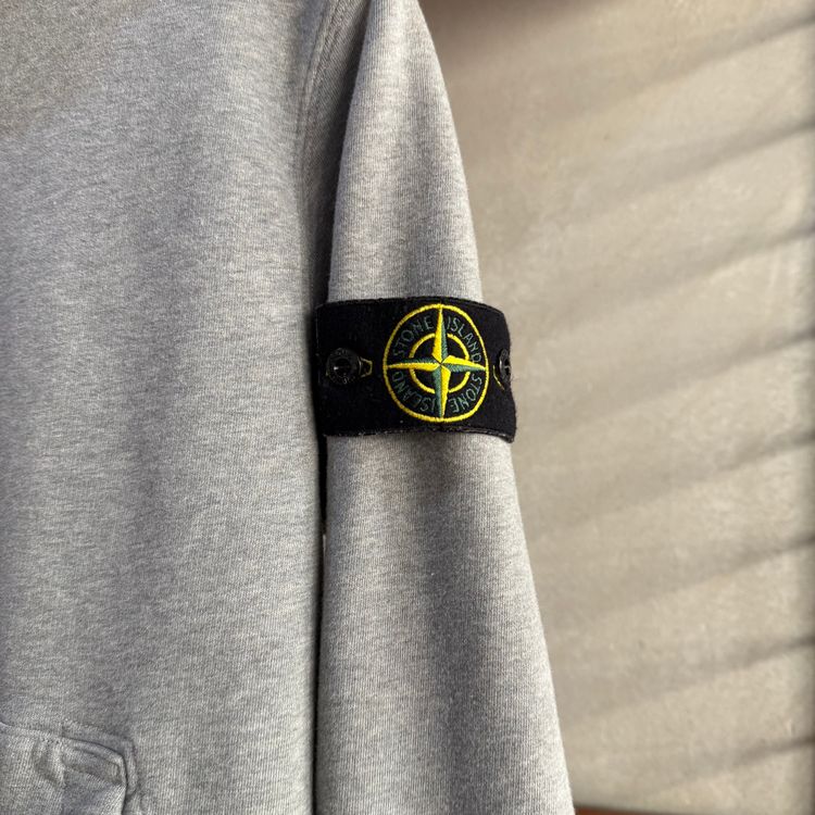Stone Island Button Up Popover Hoodie | Grey | Medium P2P 21 image 10