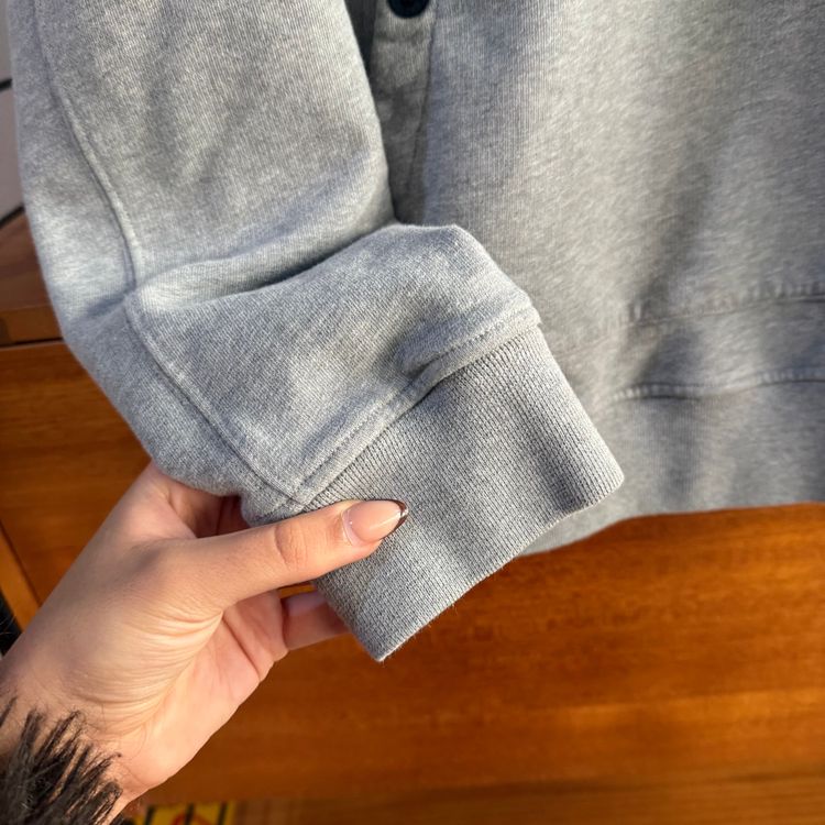 Stone Island Button Up Popover Hoodie | Grey | Medium P2P 21 image 2