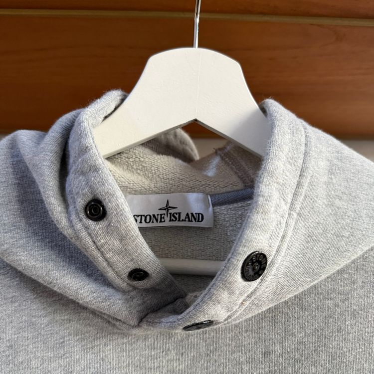 Stone Island Button Up Popover Hoodie | Grey | Medium P2P 21 image 6
