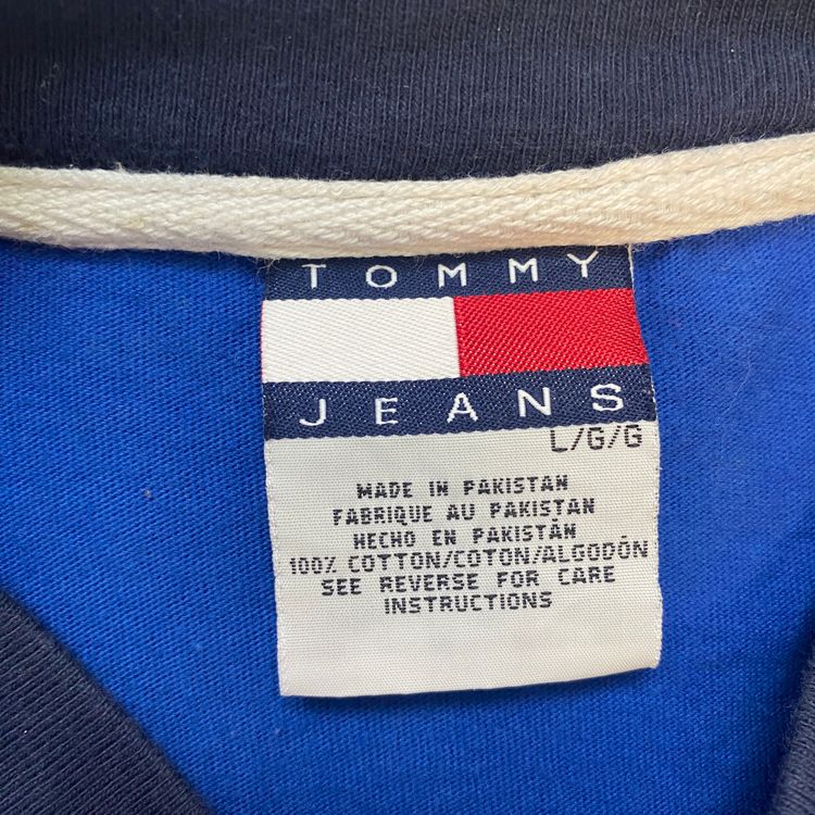 Vintage Tommy Jeans V-Neck Long Sleeve | Royal Blue Small Logo Sweatshirt image 5