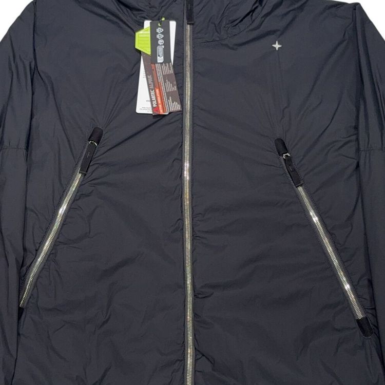Stone Island Skin Touch Nylon - TC With Polartec Alpha Technology S.I Stellina Black Hooded Jacket image 5
