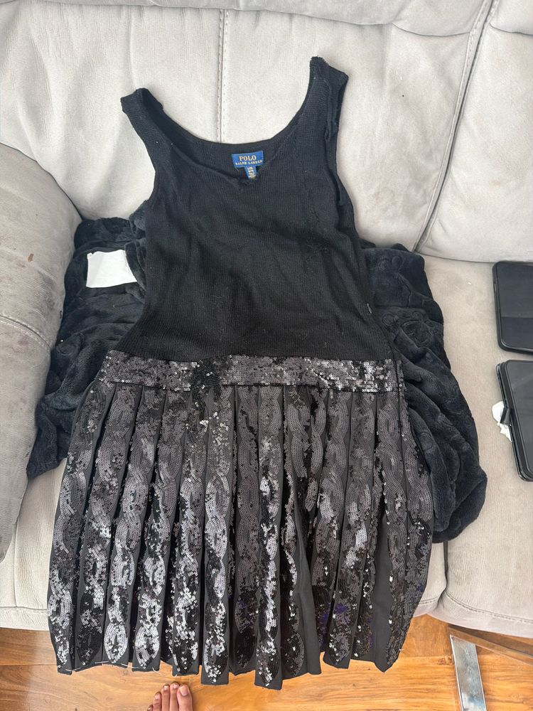 Polo Ralph Lauren Polo Ralph Lauren Black Sleeveless Dress With Sequin Skirt product image