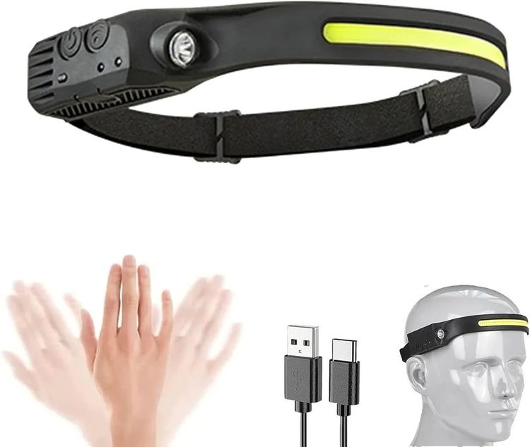 Other Black Headlamp With Yellow Strip And Adjustable Strap product image