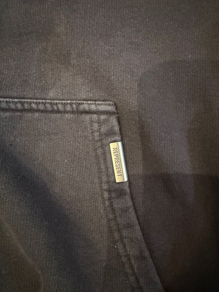 Represent Black Hoodie With Logo And Text image 2