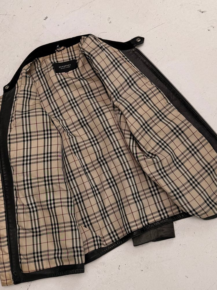 ‘00s Burberry Black Label Leather Motorbike Jacket (S) image 4