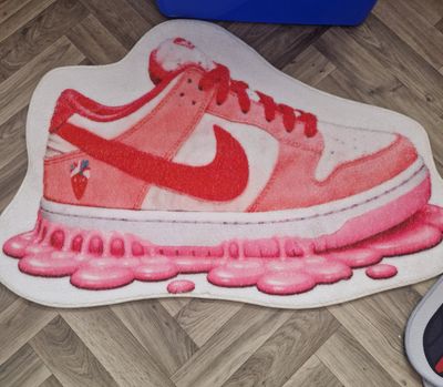 Pink And Red Sneaker-Shaped Rug