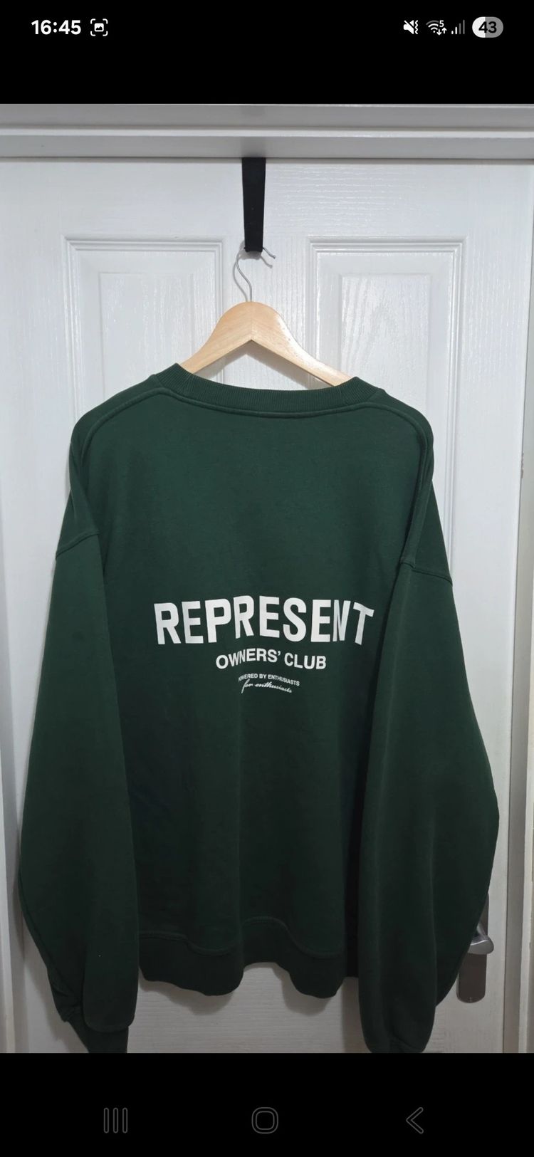 Represent Green Sweatshirt Mens Large