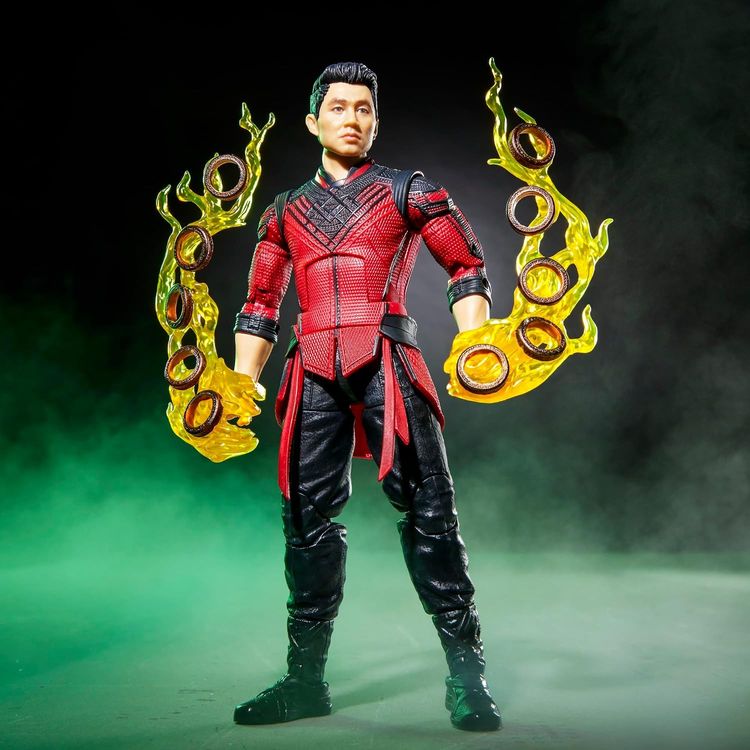 Action Figure With Red And Black Outfit And Yellow Flame Accessories 2