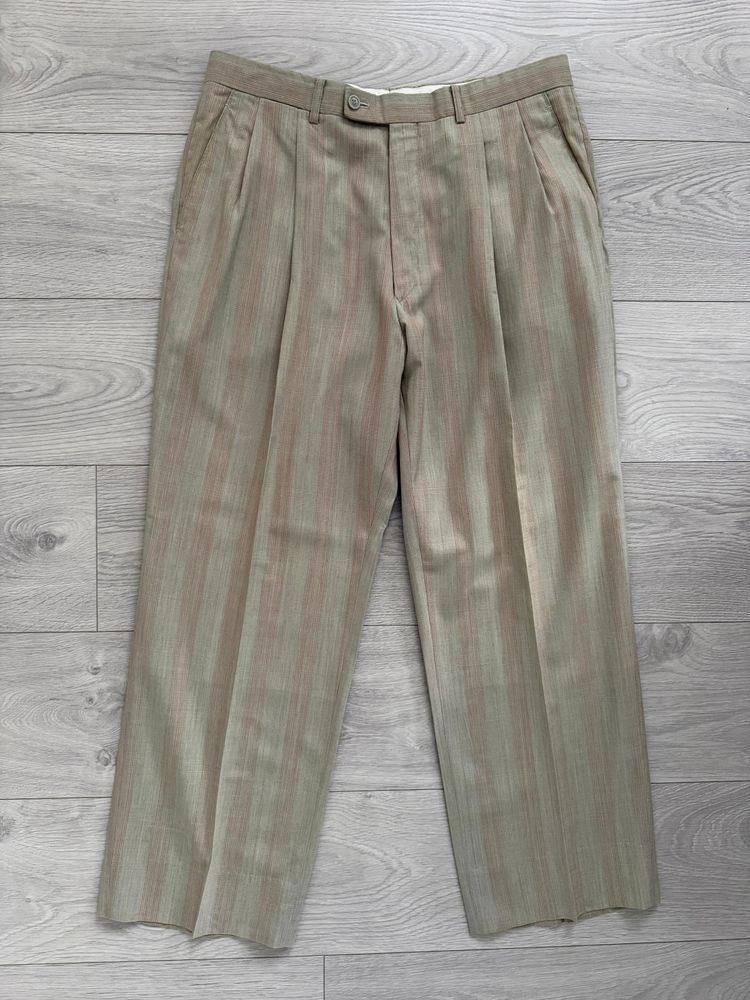 Dior 1980s Double Pleat Striped Pattern Pants - Size 34 Waist image 6