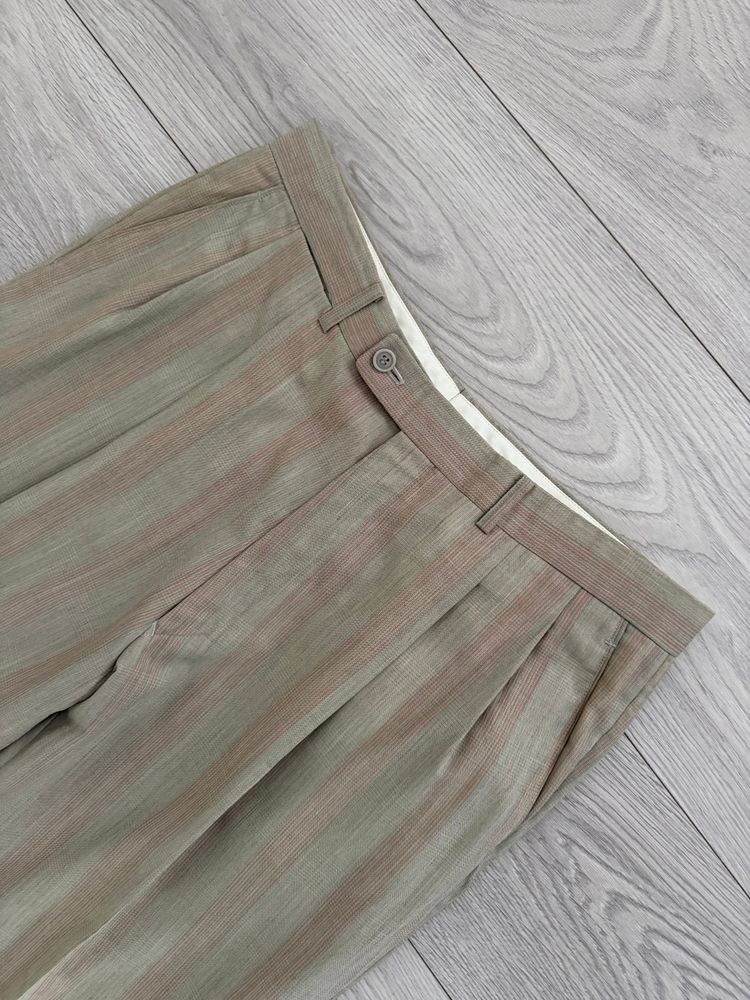Dior 1980s Double Pleat Striped Pattern Pants - Size 34 Waist image 2