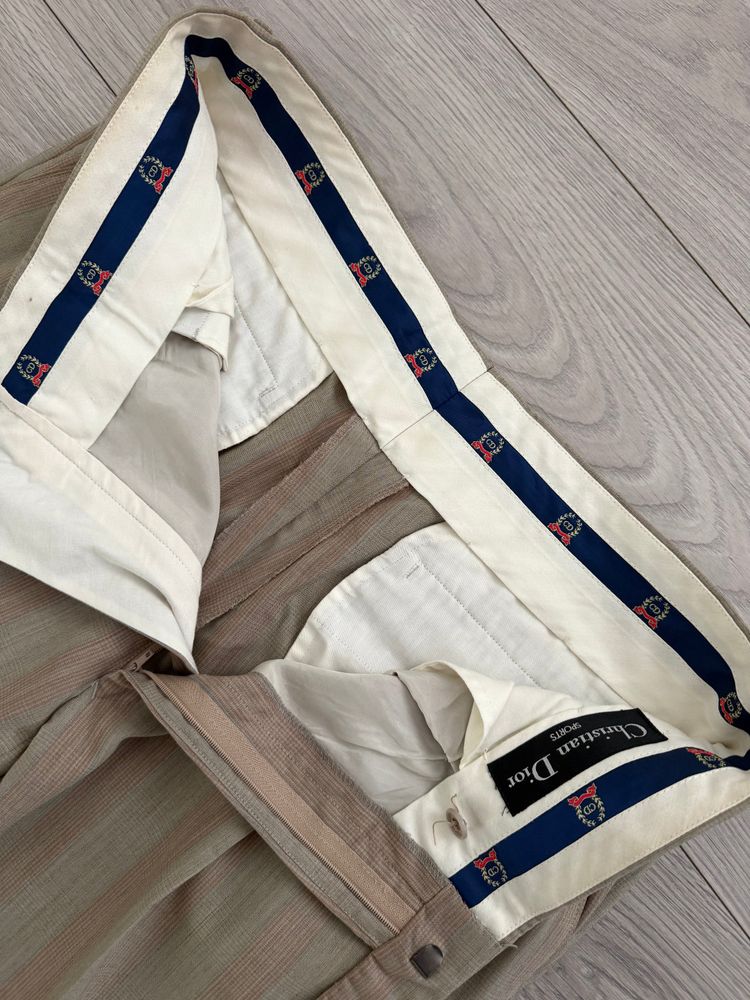 Dior 1980s Double Pleat Striped Pattern Pants - Size 34 Waist image 7
