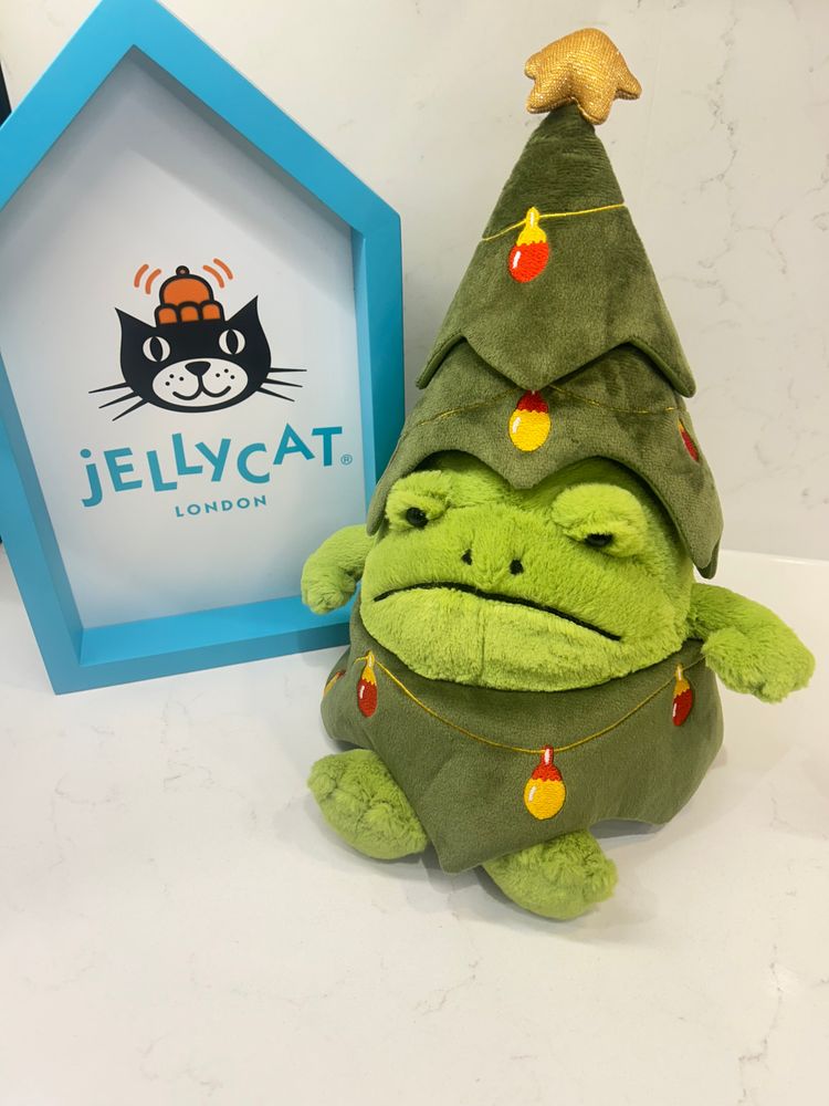 Jellycat Ricky Rain Frog in Christmas Tree BNWT retired