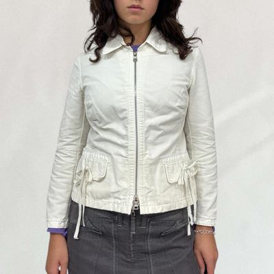 Prada White Zip-Up Jacket