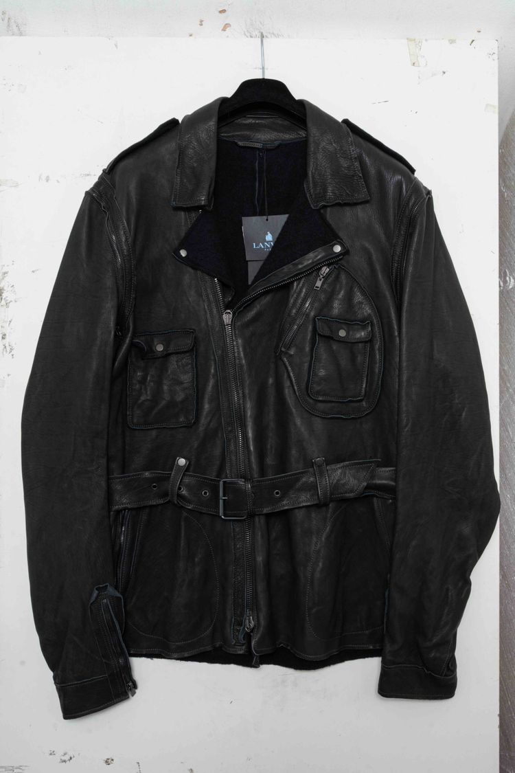 Lanvin Paris Convertible 2-in-1 Calfskin Leather Jacket & Vest image 1