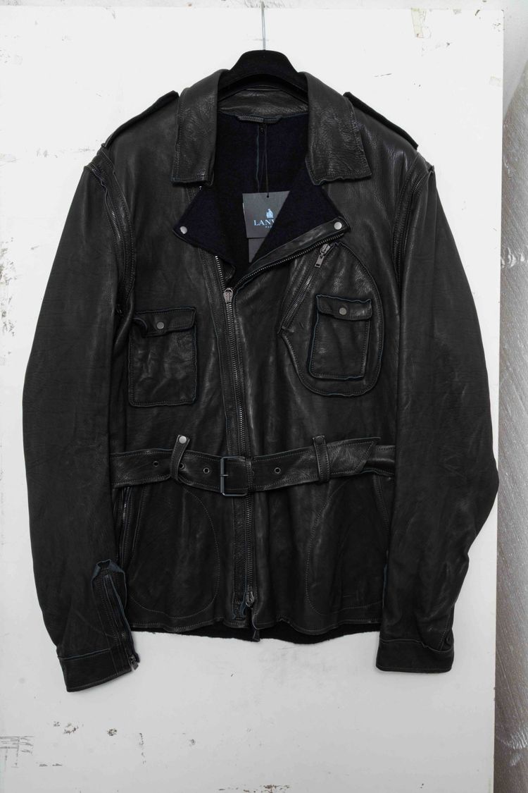 Lanvin Paris Convertible 2-in-1 Calfskin Leather Jacket & Vest image 19