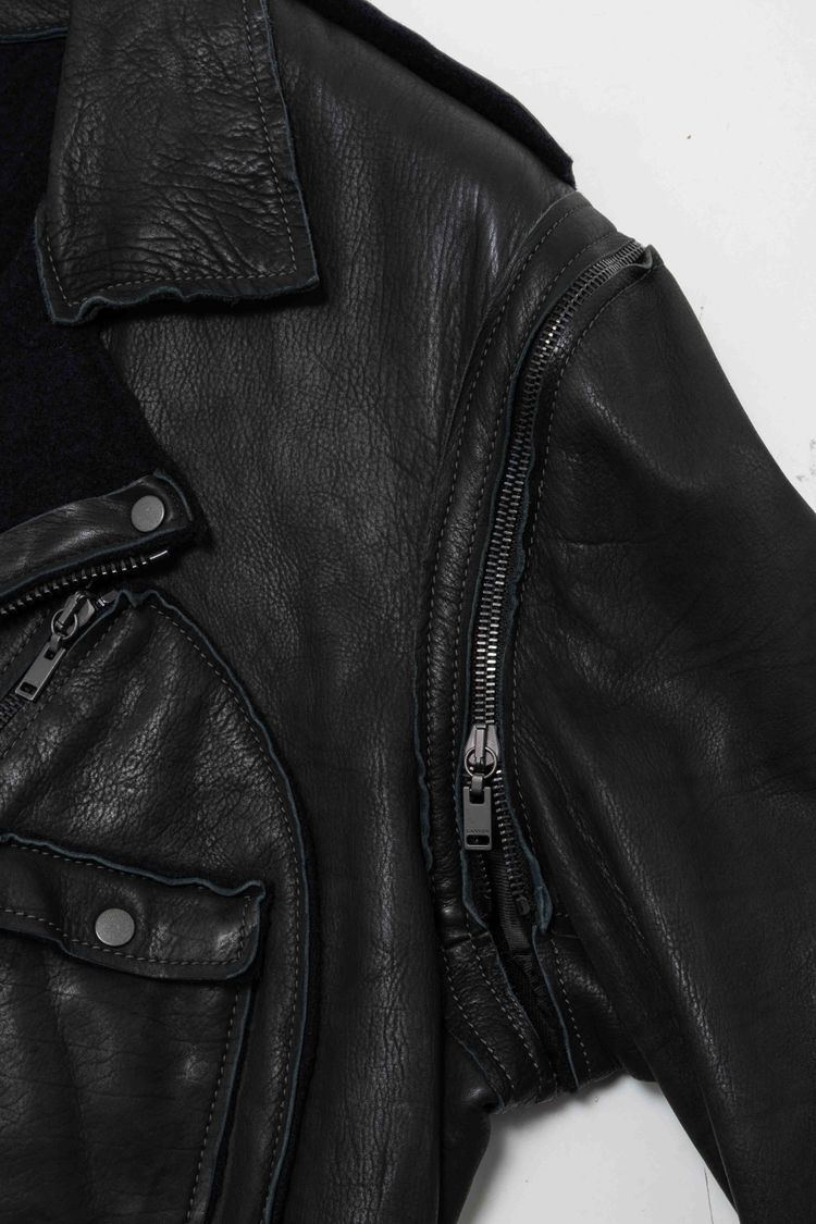 Lanvin Paris Convertible 2-in-1 Calfskin Leather Jacket & Vest image 21