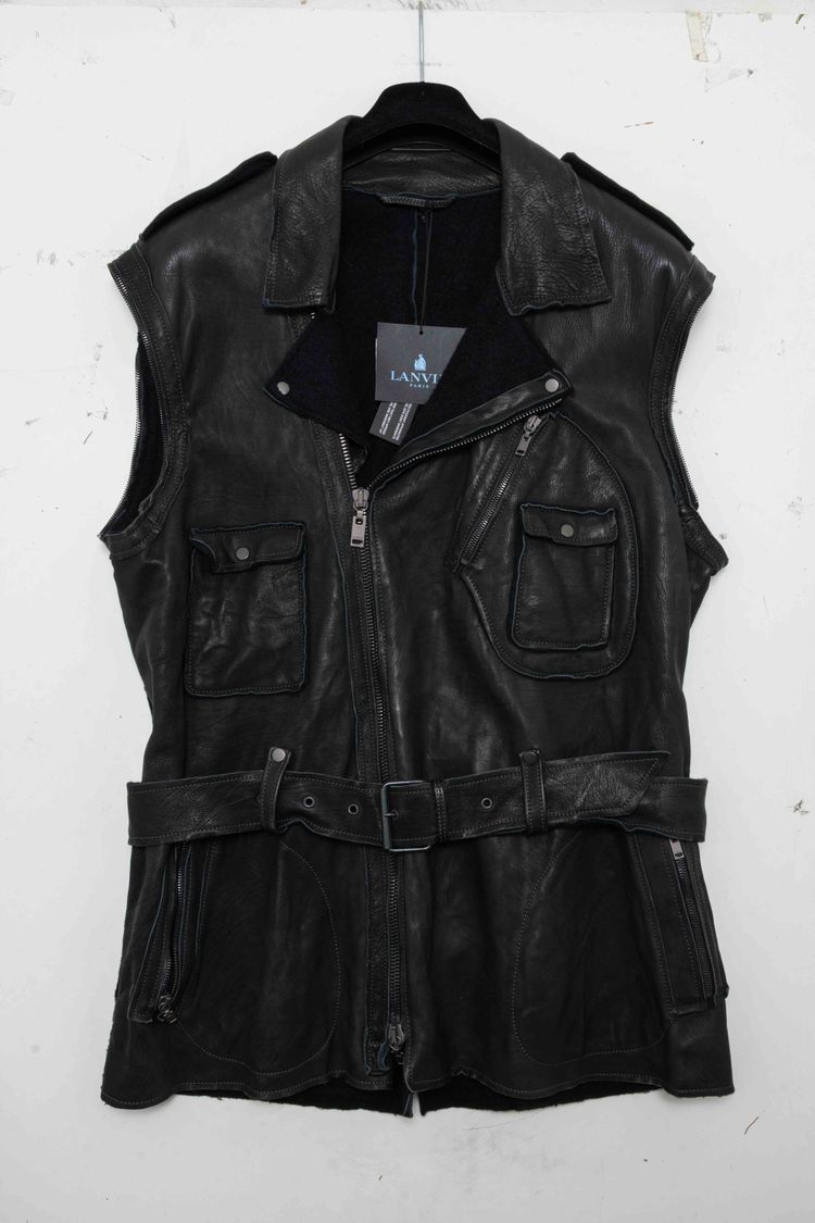 Lanvin Paris Convertible 2-in-1 Calfskin Leather Jacket & Vest image 12