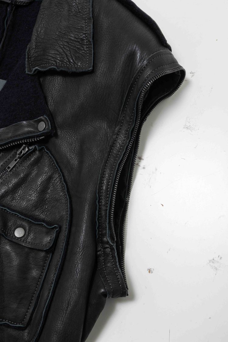 Lanvin Paris Convertible 2-in-1 Calfskin Leather Jacket & Vest image 15