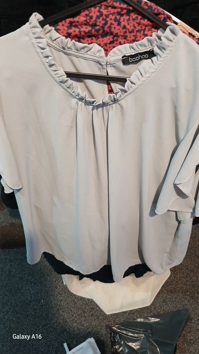 Boohoo Light Grey Blouse