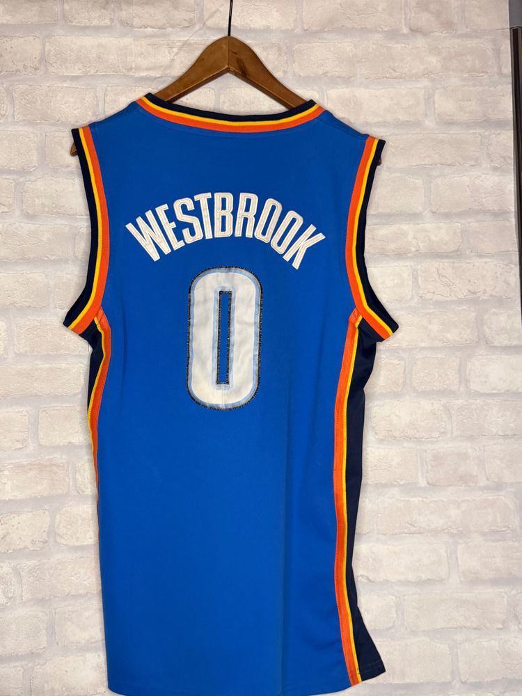 Immagine di Canotta NBA (periodo 2010-2014) di Russell Westbrook con il numero 0 degli Oklahoma City Thunder 2