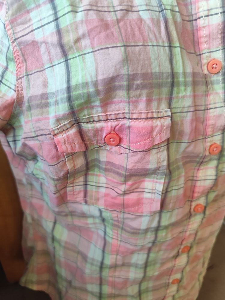 H&M L.O.G.G. Women'S Short Sleeve Plaid Shirt imagen 2