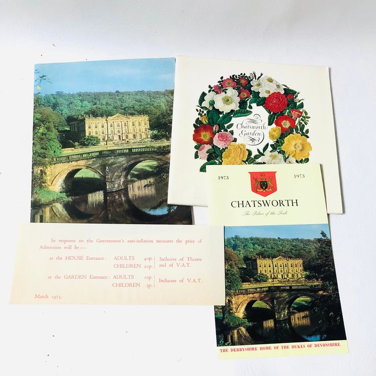 Vintage 1970s Chatsworth House & Gardens Tour Guide Souvenir Books 12