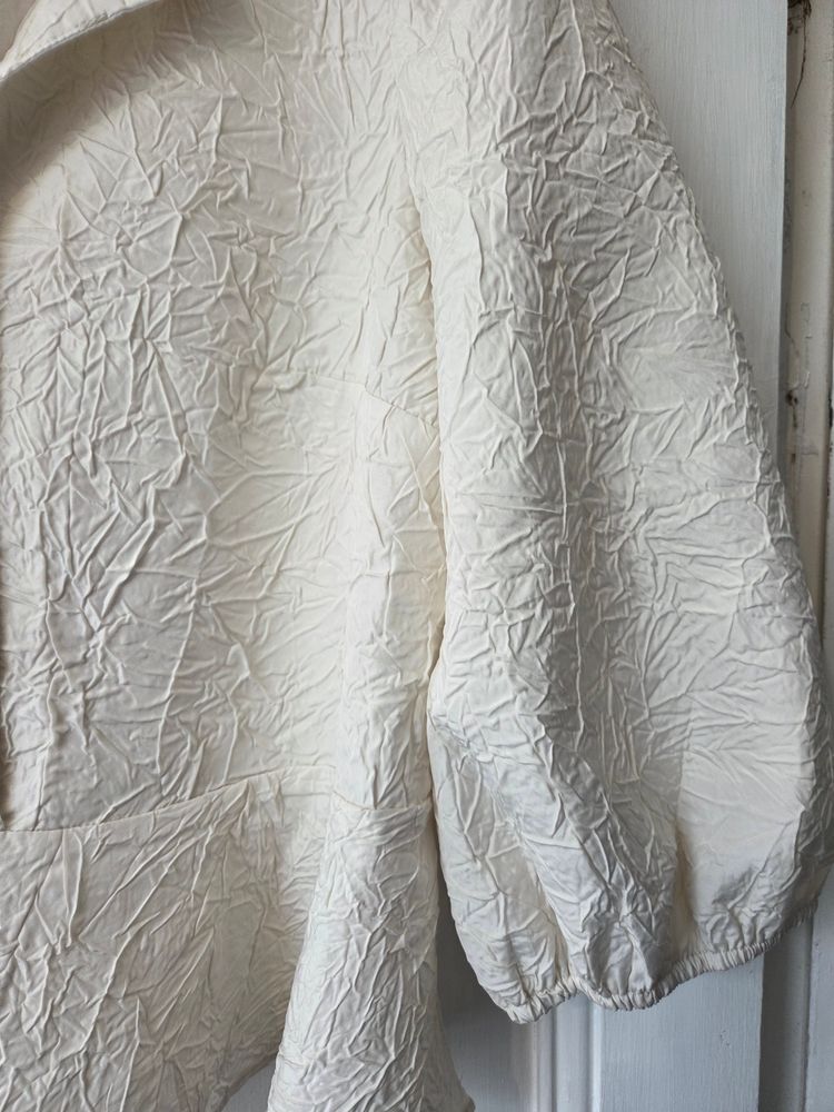 Little Mistress Cream Textured Blouse 4