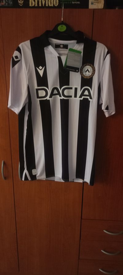 Macron Black And White Striped Football Jersey
