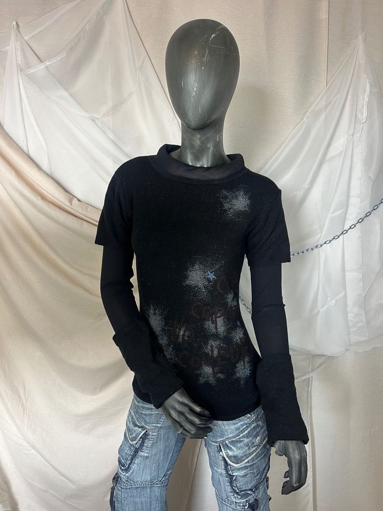 Cop copine Black And Grey Long Sleeve Layered Top