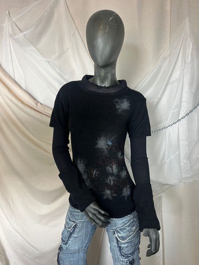 Cop copine Black And Grey Long Sleeve Layered Top