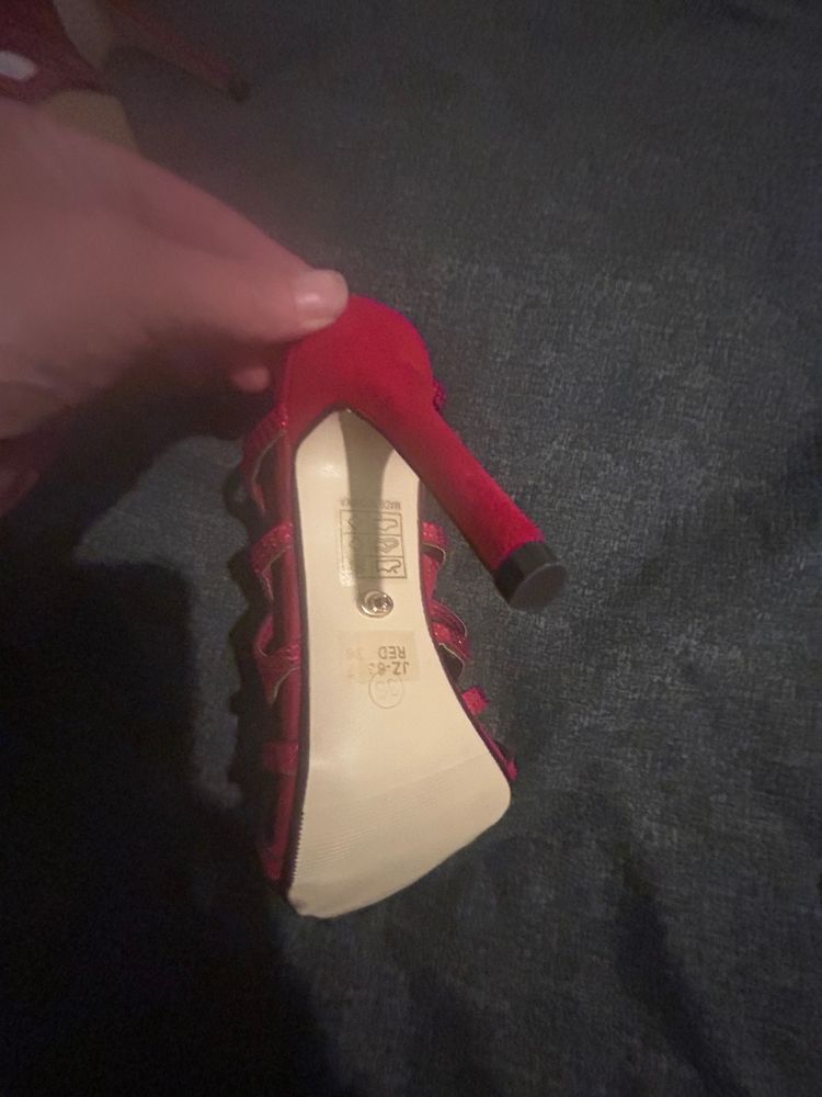 HIGH Red Strappy High Heel Sandals product image