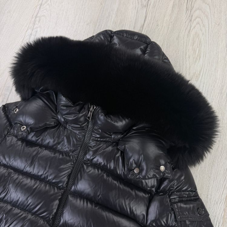 Moncler Women’s BadyFur Black Jacket With Black Fur - Size 1 imagen 3