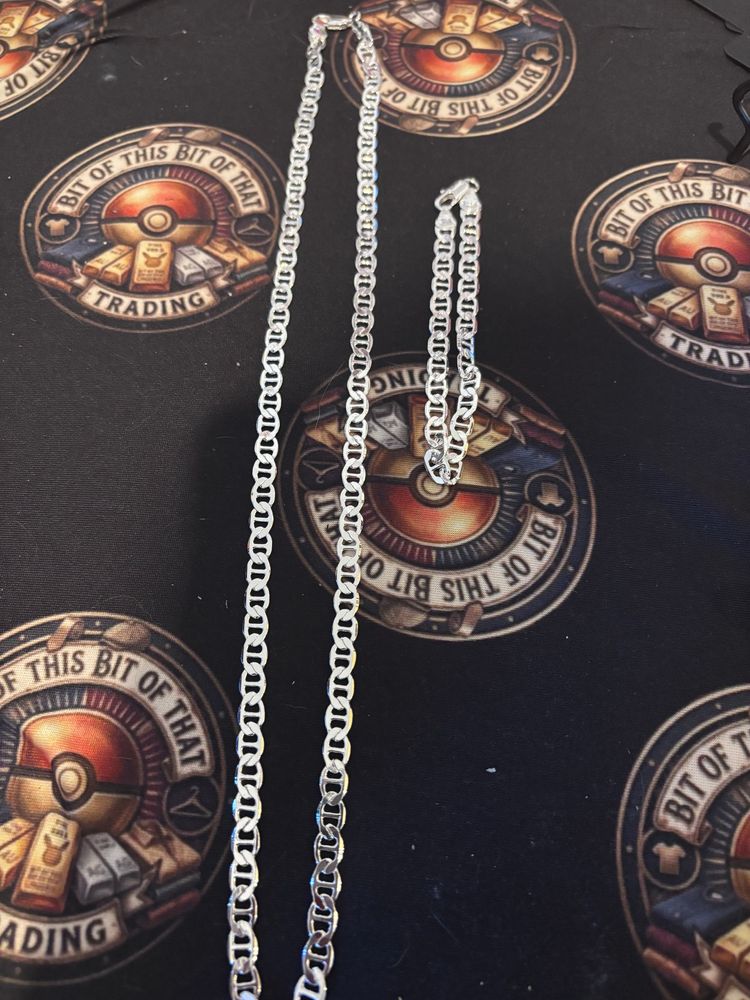 24inch Silver - PLATED Chain Necklace And Bracelet Set