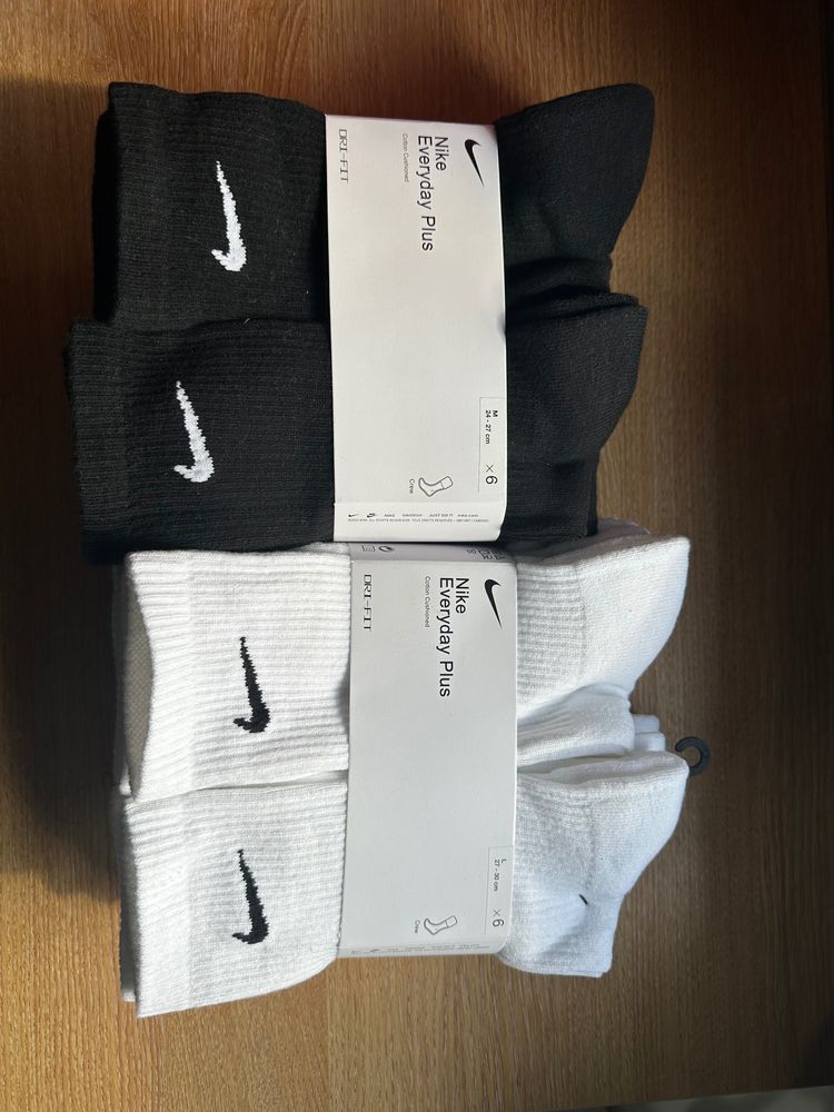 NIKE 6PKx2 CREW BLACK + WHITE SOCKS image 1