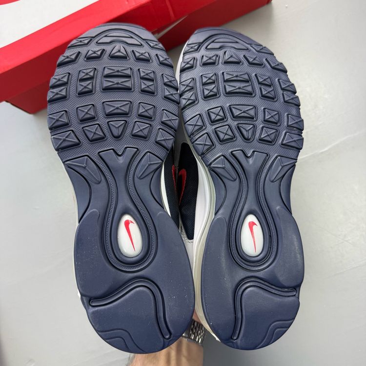 Nike Air Max 97 Size UK 8 USA Midnight Navy Track Red Men's Trainers 921826-405 imagen 4