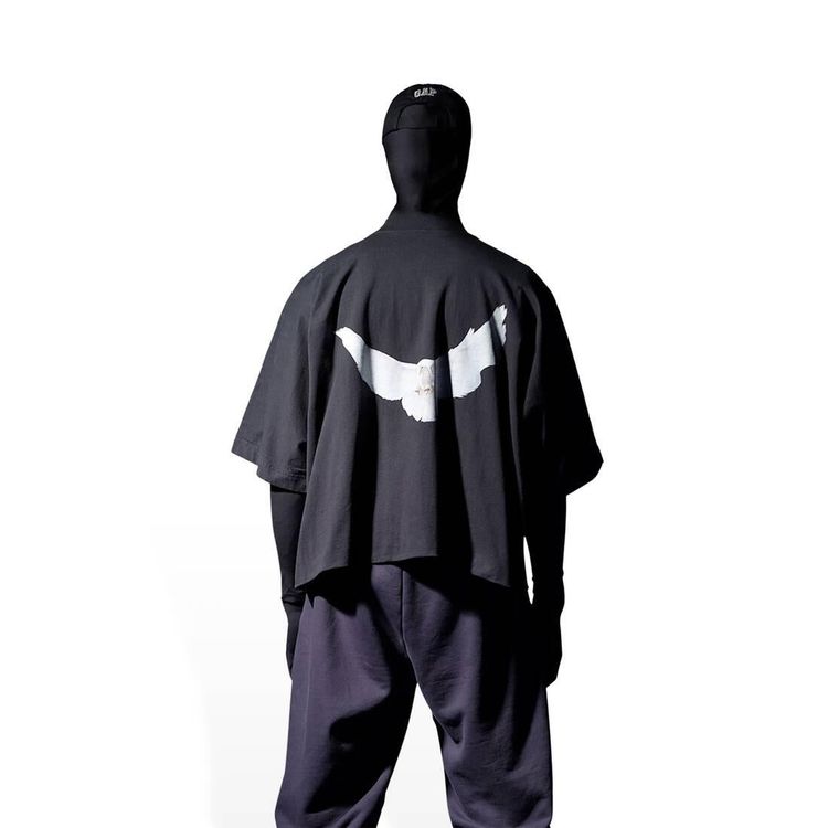 Yeezy x GAP x Balenciaga Black No Seam Dove Logo Oversized T-Shirt imagen 7