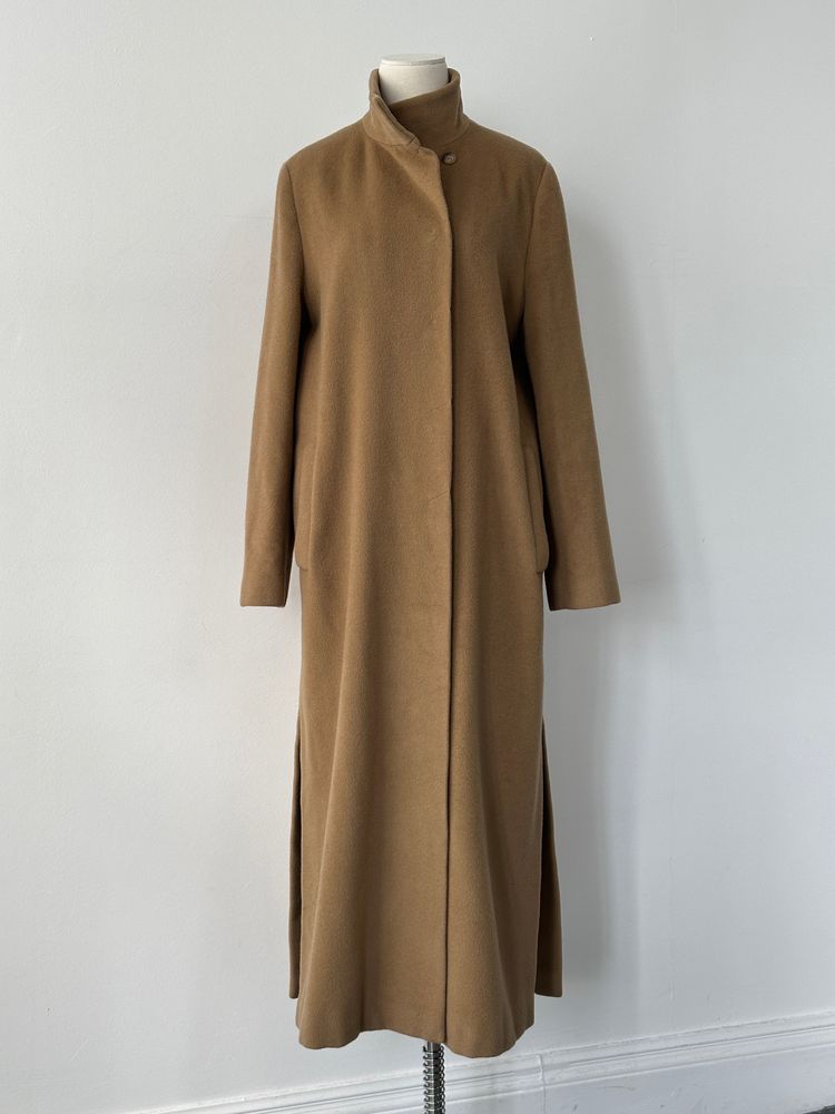 Iblues Italian Vintage 1990s Wool High Neck Floor Length Coat - L image 1