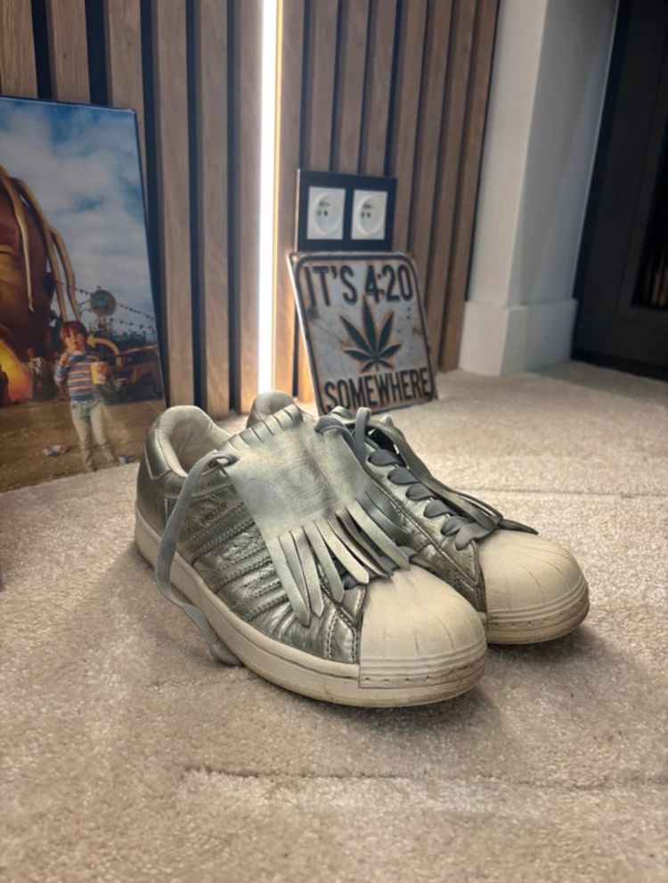 adidas Metallic Sneakers With Fringe Detail