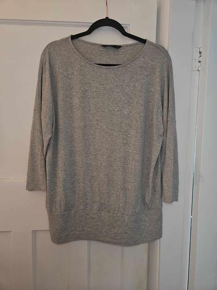 grey long sleeve top