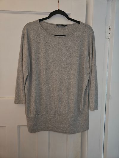 grey long sleeve top