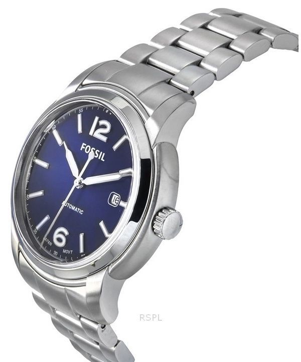 Fossil Heritage Stainless Steel Blue Dial Automatic ME3244 Mens Watch 5
