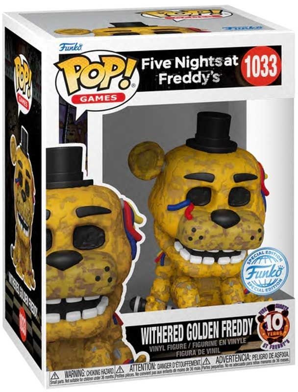 Funko Pop FNAF Withered Golden Freddy Vinyl Figure 1033